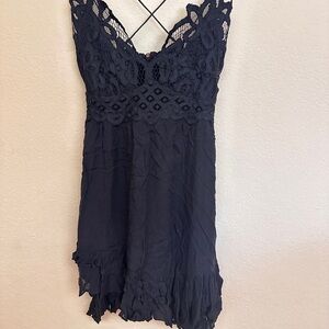 Free People Black Lace Dress